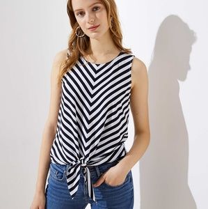 New loft striped tie hem tank